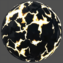 Animated cracked lava material
