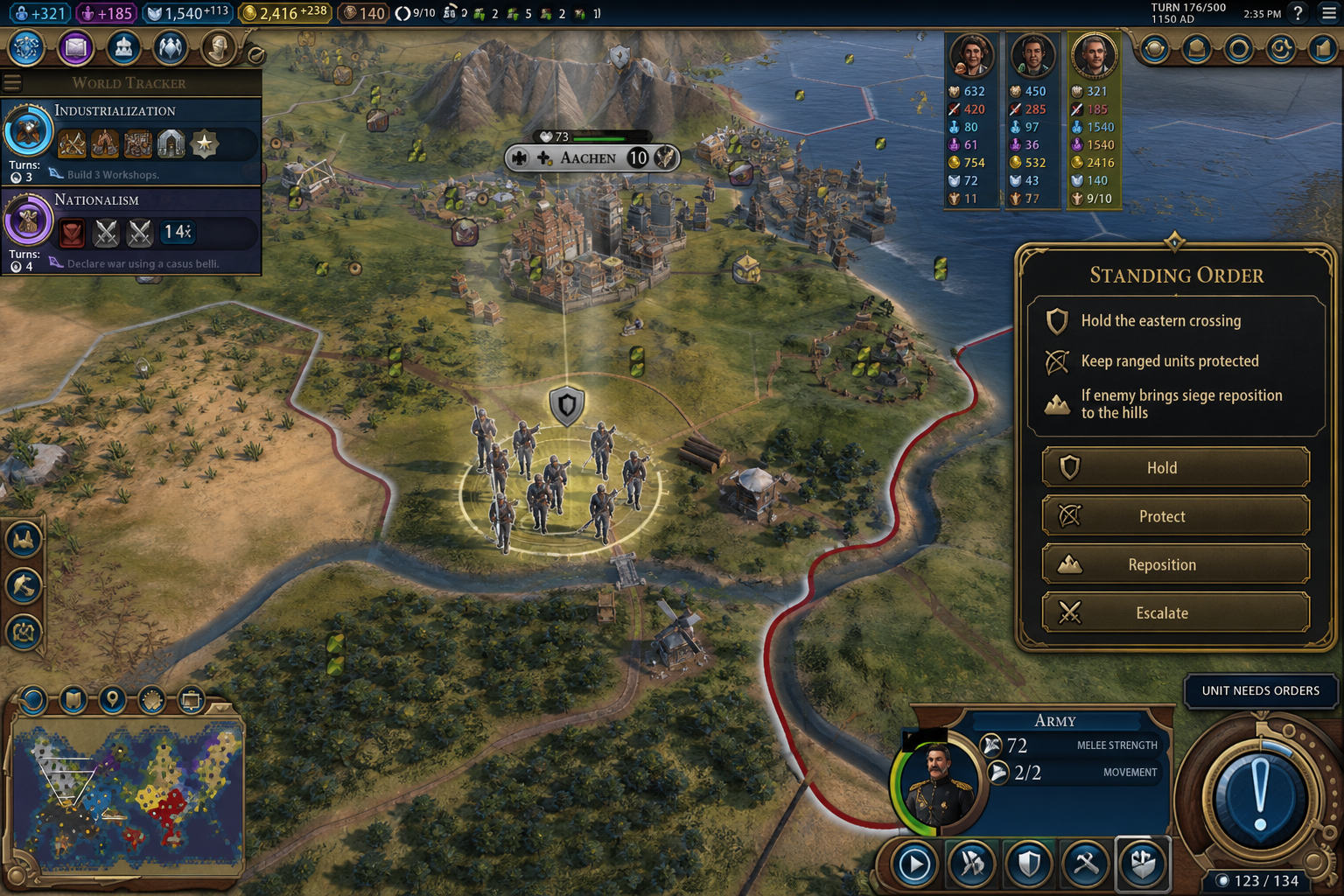 Commander standing order on a Civilization army