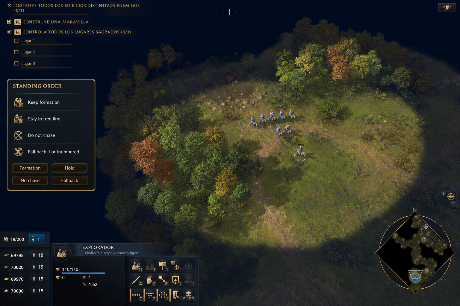 Standing order on a forest ambush in Age of Empires IV